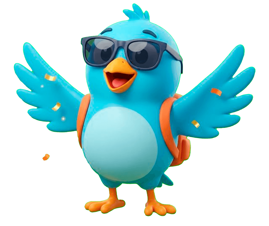 Azuli — Mascote celebrando